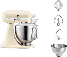 Carica l'immagine nel visualizzatore di Gallery, KitchenAid Artisan - Planetaria, Robot da cucina 4,8 litri, 5KSM185PSEAC colore: Almond Cream, Crema
