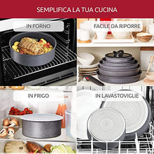 Carica l'immagine nel visualizzatore di Gallery, Lagostina Ingenio Mineralis Green Padella Multiuso Ø 26 cm, Padella in Alluminio 100% Riciclato, per Gas, Forno e Induzione, con Indicatore di Cottura, Utilizzabile con Manico Removibile