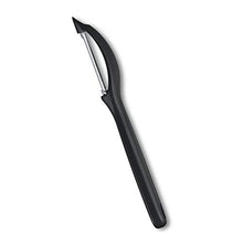Carica l'immagine nel visualizzatore di Gallery, Victorinox, sbucciatore universale, per frutta e verdura, estremamente affilato, finitura seghettata, doppio taglio, impugnatura ergonomica, colore nero V-7.60 75