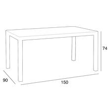 Carica l'immagine nel visualizzatore di Gallery, Houston Tavolo in polipropilene. Finitura “matt” con inserto “rattan”. Resina riciclabile.