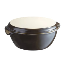 Carica l'immagine nel visualizzatore di Gallery, Emile Henry Stampo Cuoci pane tondo da forno in ceramica con coperchio Antracite 5507