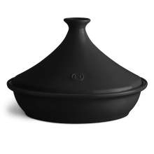 Carica l'immagine nel visualizzatore di Gallery, Emile Henry Tajine tegame in ceramica con coperchio cm 32,5 Lt 5 Nero 5532