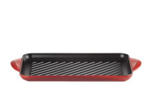 Carica l'immagine nel visualizzatore di Gallery, Le Creuset Bistecchiera Grill rettangolare Tradition Rosso Ciliegia cm 32 in ghisa vetrificata induzione