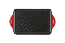 Carica l'immagine nel visualizzatore di Gallery, Le Creuset Bistecchiera Grill rettangolare Tradition Rosso Ciliegia cm 32 in ghisa vetrificata induzione