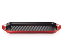 Carica l'immagine nel visualizzatore di Gallery, Le Creuset Bistecchiera Grill rettangolare Extra Large rosso ciliegia cm 40 in ghisa vetrificata induzione
