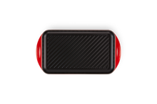Carica l'immagine nel visualizzatore di Gallery, Le Creuset Bistecchiera Grill rettangolare Extra Large rosso ciliegia cm 40 in ghisa vetrificata induzione
