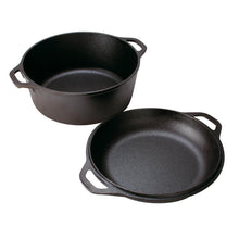 Carica l'immagine nel visualizzatore di Gallery, Lodge Forno olandese Casseruola e padella in ghisa pre-trattata da Lt 4,7 barbecue fuoco gas