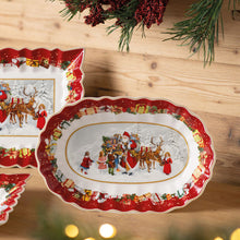 Carica l'immagine nel visualizzatore di Gallery, Villeroy & Boch Natale Toy's Fantasy ciotola coppa grande ovale babbo natale distribuisce i regali 14-8332-2556