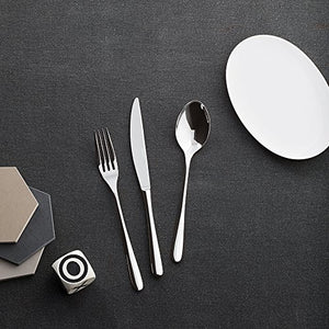 Sambonet 52553-81 Taste - Set di Posate da Tavola Monoblocco in acciaio inox 18/10, per 6 persone, 24 pezzi: 6 forchette, 6 cucchiai, 6 coltelli, 6 cucchiaini da tè, Lavabili in lavastoviglie