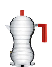 Carica l&#39;immagine nel visualizzatore di Gallery, ALESSI CAFFETTIERA ESPRESSO. ROSSO. 6 TAZZE. PULCINA
