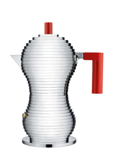 ALESSI CAFFETTIERA ESPRESSO. ROSSO. 6 TAZZE. PULCINA