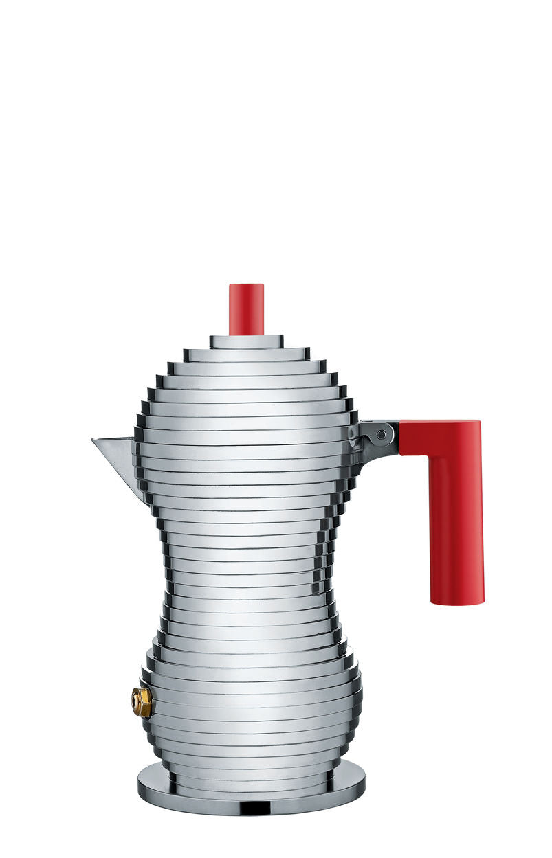 ALESSI CAFFETTIERA ESPRESSO. ROSSO. 1 TAZZA. PULCINA