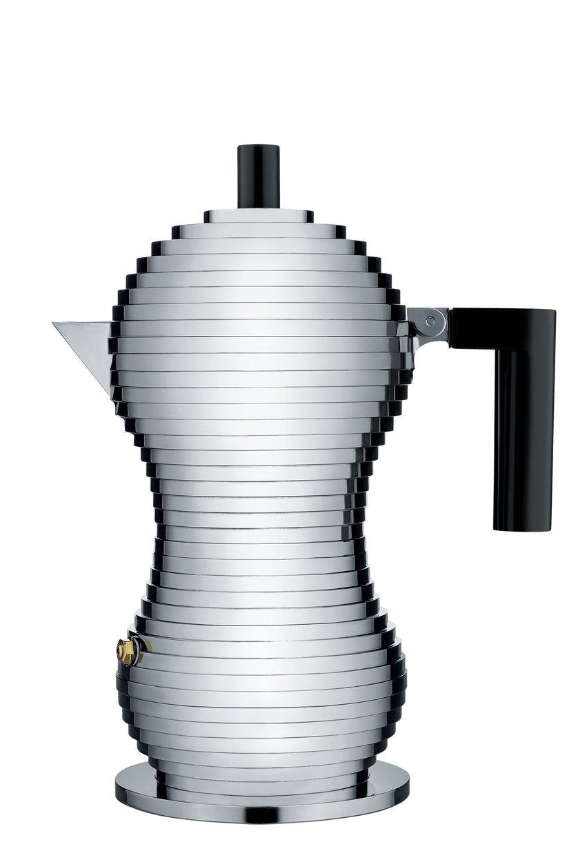 ALESSI CAFFETTIERA ESPRESSO. NERO. 3 TAZZE. PULCINA