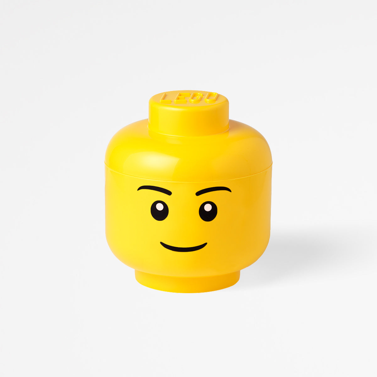 Lego barattolo grande biscottiera porta mattoncini testa ragazzo