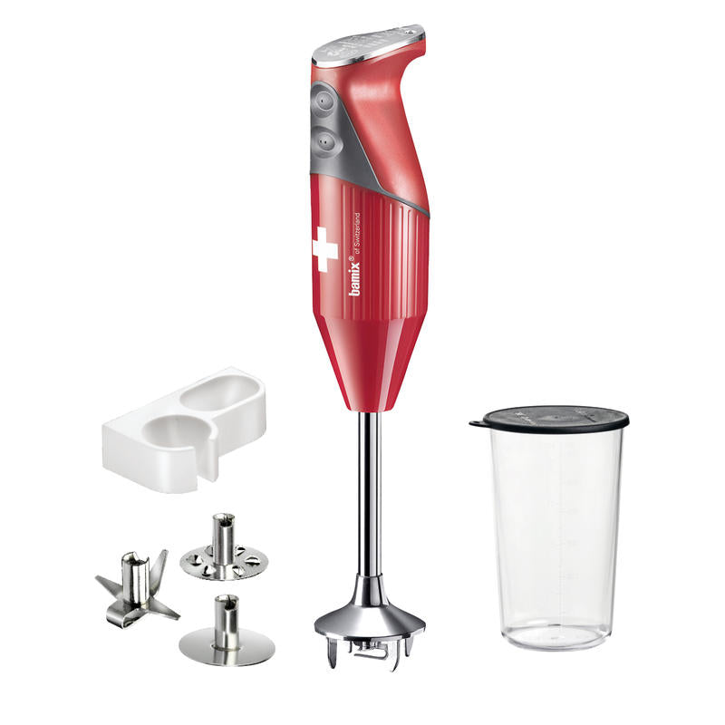 Bamix Mono M160 Rosso Swiss-cross Frullatore ad immersione professionale con 3 lame