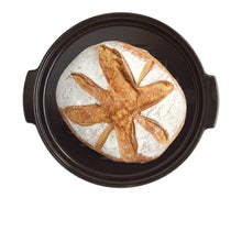 Carica l&#39;immagine nel visualizzatore di Gallery, Emile Henry Stampo Cuoci pane tondo da forno in ceramica con coperchio Antracite 5507
