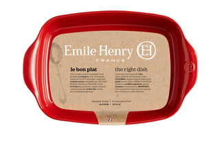 Emile Henry teglia pirofila da forno rettangolare in ceramica cm 36,5 x 23,5 Bordeaux 9652