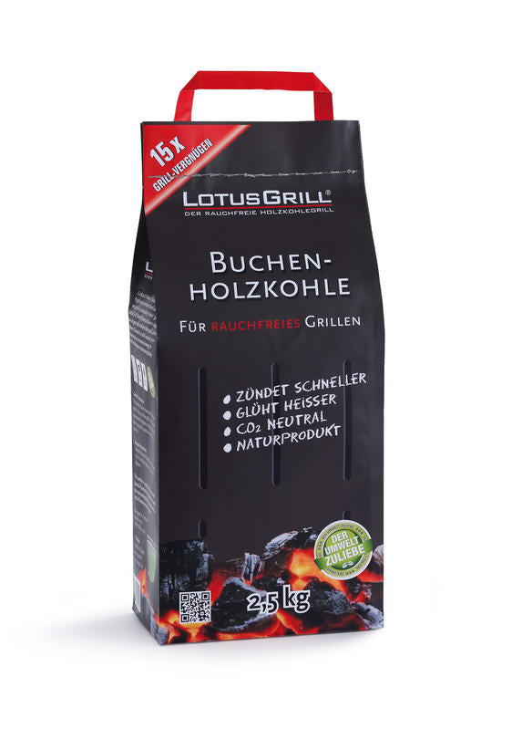 LotusGrill Confezione Carbonella di Faggio  2,5 Kg Carbone