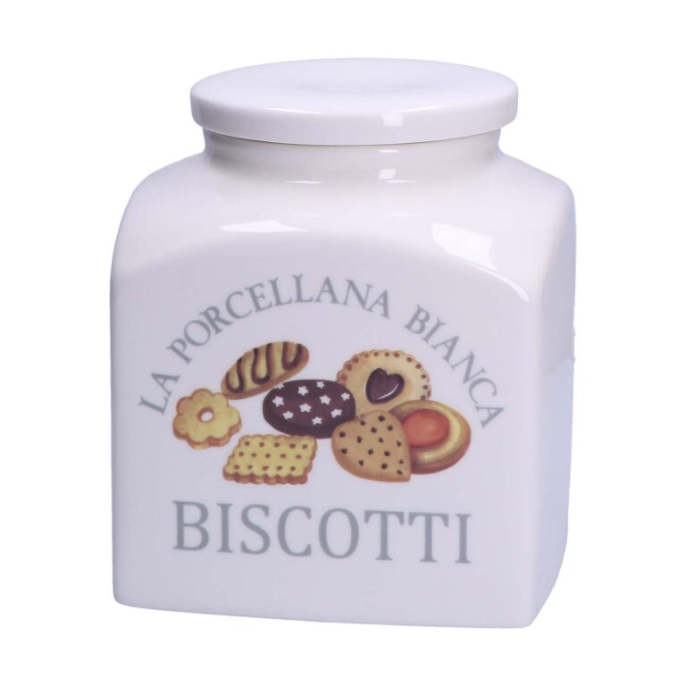 La Porcellana Bianca CONSERVA Barattolo Biscotti in porcellana decorata lt. 3