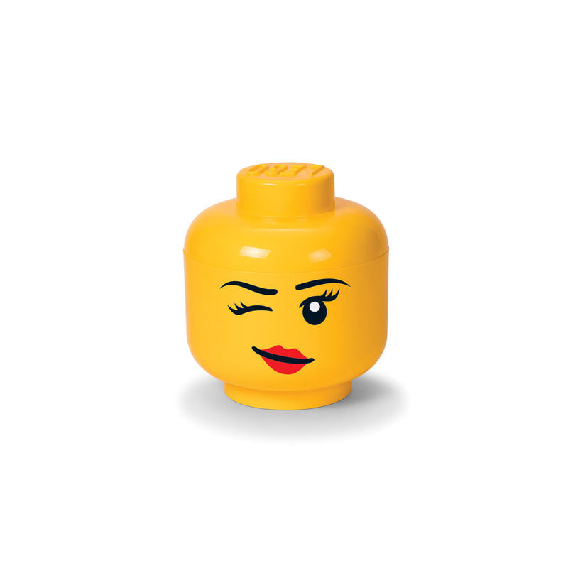 Lego Room Copenhagen barattolo grande biscottiera porta mattoncini Storage Head L Whinky Girl testa ragazza