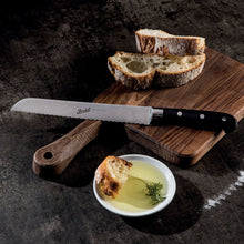 Carica l&#39;immagine nel visualizzatore di Gallery, Berkel Adhoc coltello da pane cm 22 nero acciaio inox forgiato con manico rivettato
