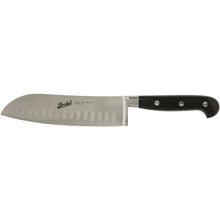 Carica l&#39;immagine nel visualizzatore di Gallery, Berkel Adhoc coltello santoku cm 18 nero acciaio inox forgiato con manico rivettato
