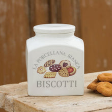 Carica l&#39;immagine nel visualizzatore di Gallery, La Porcellana Bianca CONSERVA Barattolo Biscotti in porcellana decorata lt. 3
