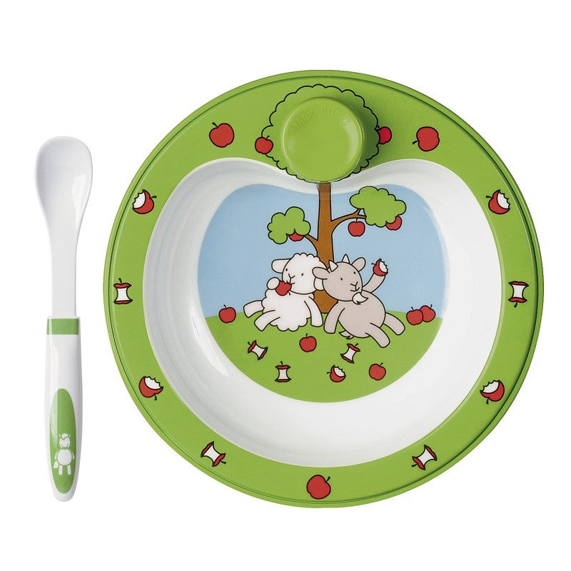Emsa Farm Family Piatto termico 23 cm con cucchiaio set pappa neonato