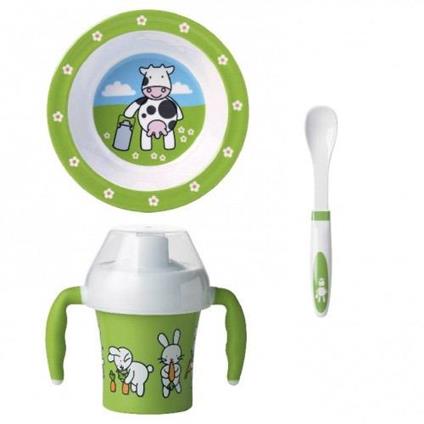 Emsa Farm Family set per bebé pappa pz 3 piatto bicchiere cucchiaio