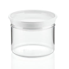 Carica l&#39;immagine nel visualizzatore di Gallery, Guzzini Barattoli tondi da cucina in plastica trasparente con tappo bianco set pz 3

