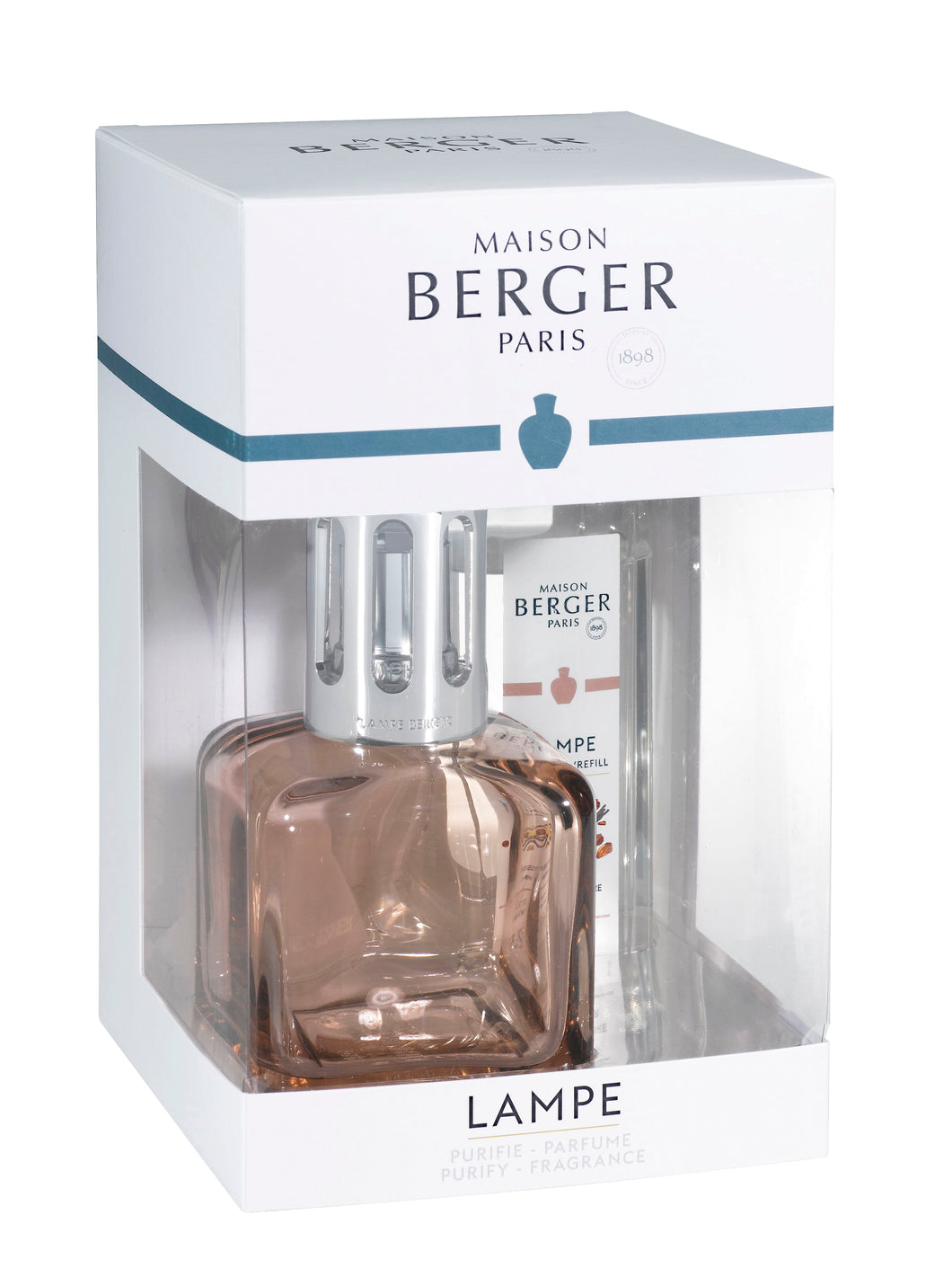 Lampe Maison Berger Paris Lampada Diffusore a catalizzatore cofanetto GLACON Marron Glacé con 250 ml Poussiére d'Ambre