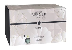 Lampe Maison Berger Paris Lampada Diffusore a catalizzatore profumatore Collezione Facette Nera + 250 ml Caresse de Coton