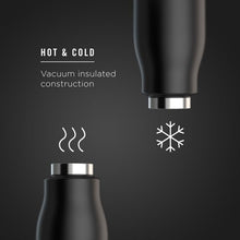 Carica l&#39;immagine nel visualizzatore di Gallery, Zoku Bottiglia termica in acciaio inox di colore nero  da 500 ml caldo - freddo
