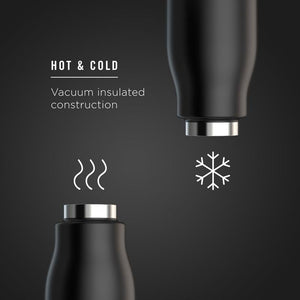 Zoku Bottiglia termica in acciaio inox di colore nero  da 500 ml caldo - freddo